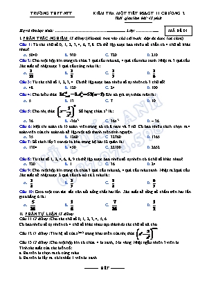 Bộ đề kiểm tra 1 tiết Chương 2 môn Đại số và Giải tích Lớp 11 - Vũ Tuấn Anh (Có đáp án)